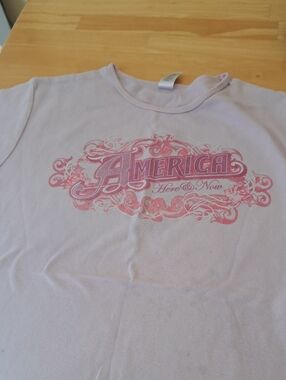 Ladies Light Pink Concert T Shirt 'America'  Graphic Tee